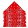 Lot de 12 Bandanas rouge pour deguisement de Cow-boy, Farwest, Renaud
