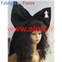 Coiffe Alsacienne Noir avec Hermine blanche (pour Alsacienne Bretonnante)