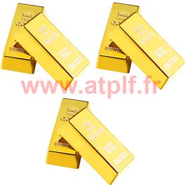 6 Lingots d'or 6 cm (factice) (blister)