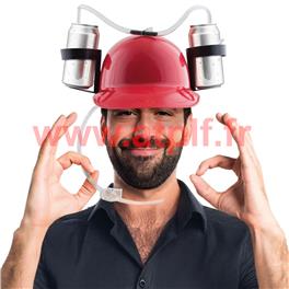 Casque de chantier rouge , anti soif, à boisson, Porte Bière