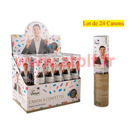 Boite de 24 Canons à confettis - 20 cm - papier - multicolore
