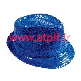 Borsalino Disco Sequins Paillettes Bleu