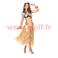 Pagne Hawaien, Tahitien naturel a fleurs (80cms)
