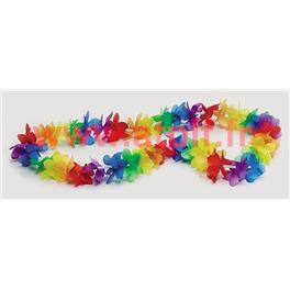 Collier de fleurs Hawaïen multicolore (Tissu)